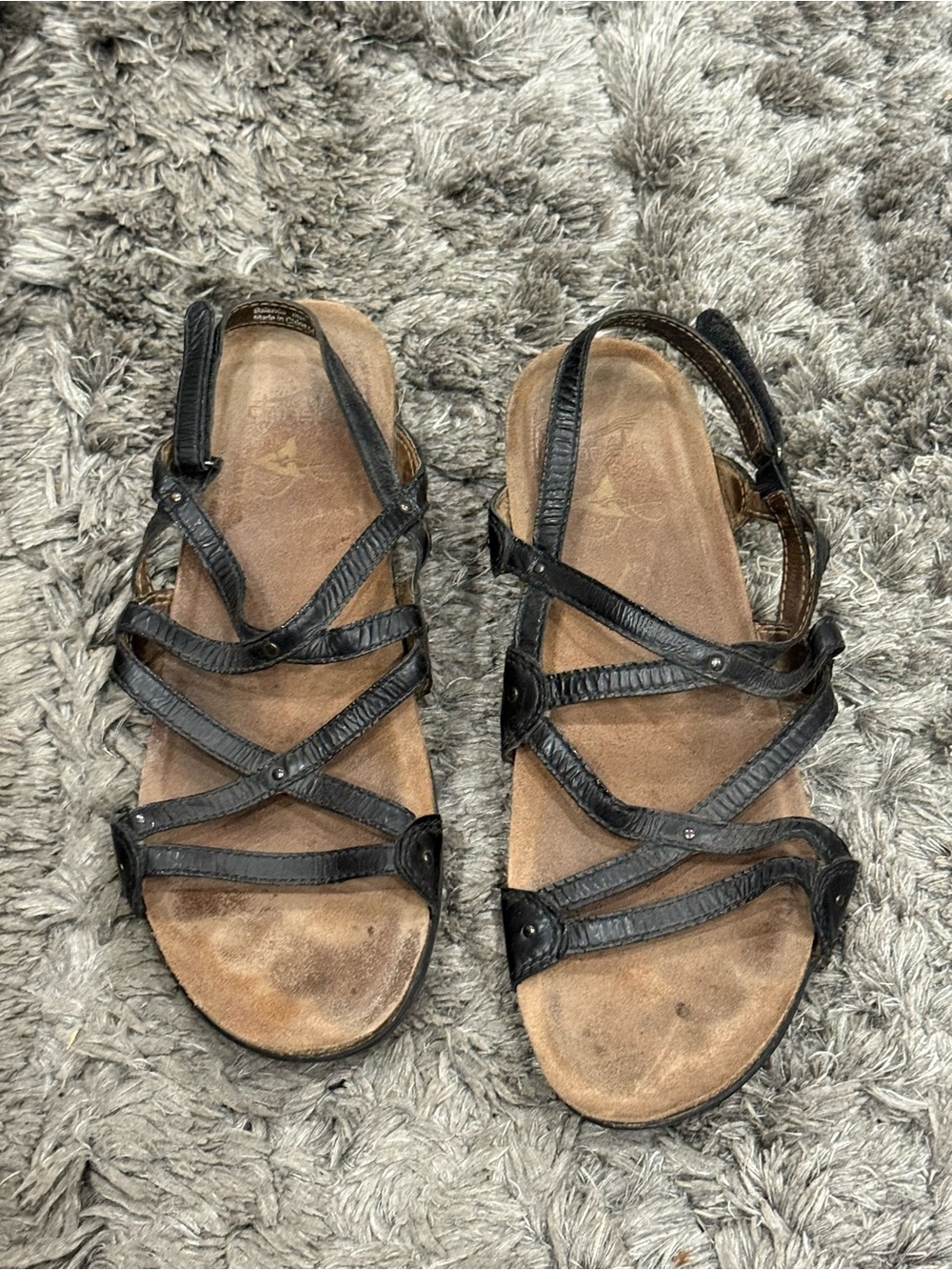 DANSKO Strappy Cork Heel Sandal Size US 9.5-10/ EURO 40 Black Comfort Walking